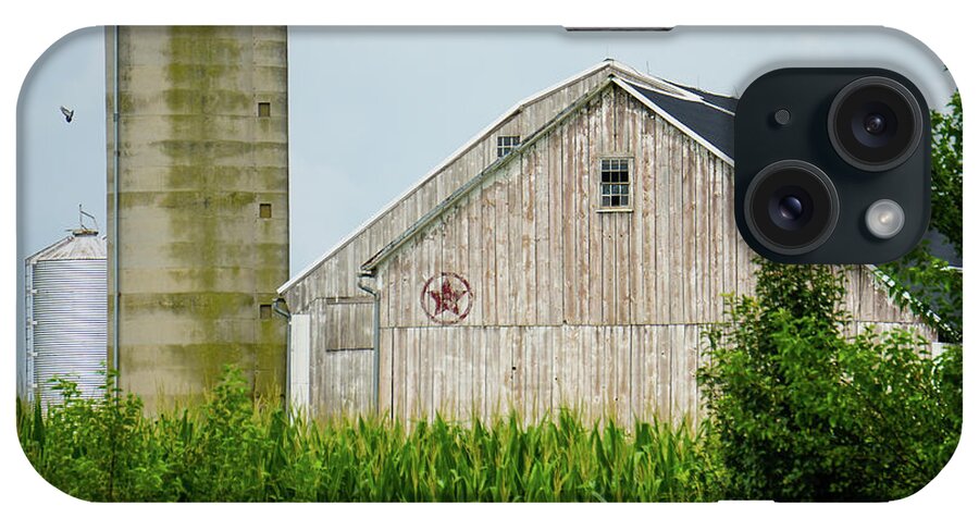 Amish iPhone Case featuring the photograph Farm Shapes and Bird by Tana Reiff