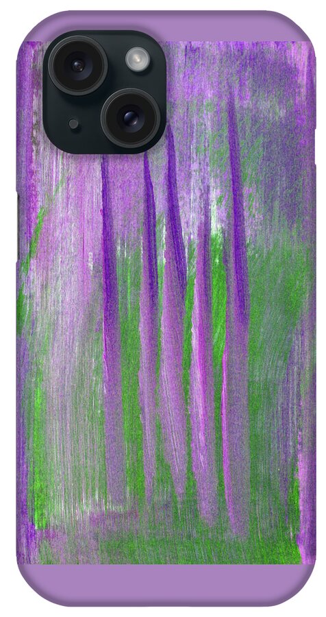 Feather iPhone Case featuring the painting Feather Gift Purple by Corinne Carroll