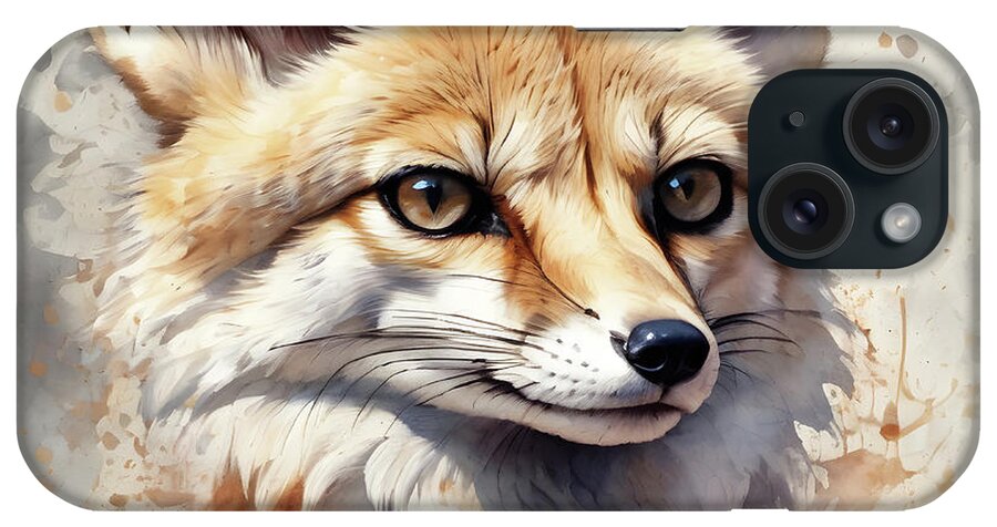 Fox iPhone Case featuring the digital art FENNEC FOX 3 Art Print by DSE Graphics
