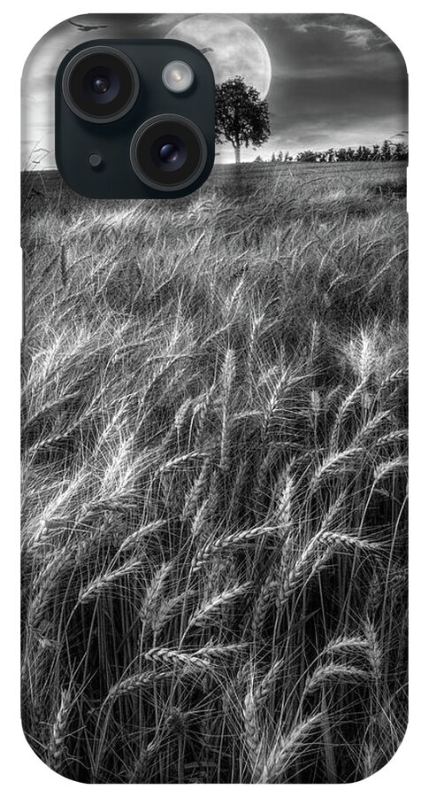 Barn iPhone Case featuring the photograph Fields in Early Evening II Black and White by Debra and Dave Vanderlaan
