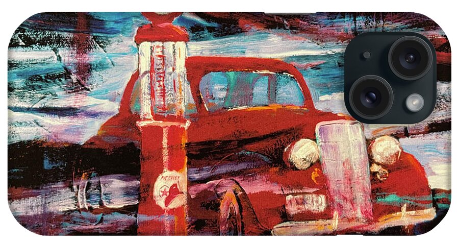 Gas Pumps iPhone Case featuring the painting Fill er up 1935 by John Svenson