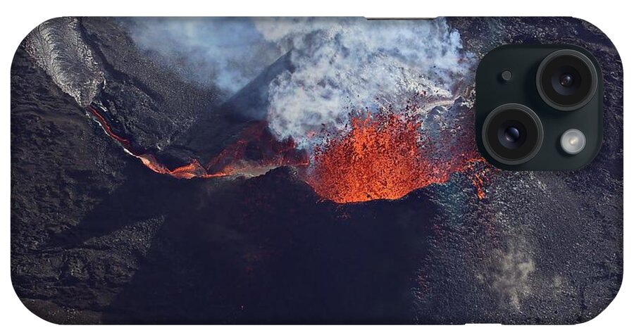 Volcano iPhone Case featuring the photograph Fire from the air #3 by Christopher Mathews