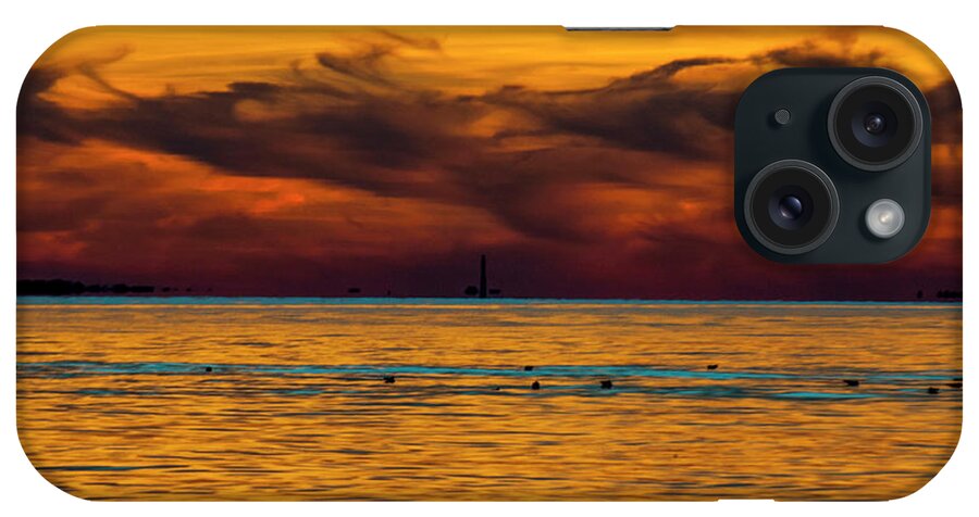 Lighthouse iPhone Case featuring the photograph Fire Island Sunset by Cathy Kovarik