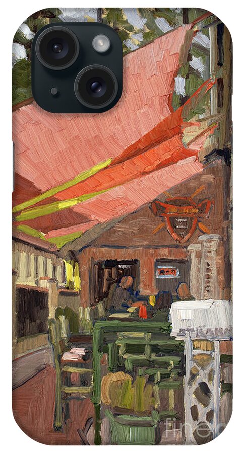 Big Bear iPhone Case featuring the painting Fire Rock Burgers and Brews - Big Bear, California by Paul Strahm