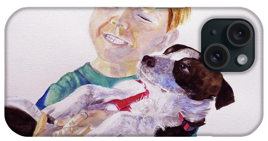 Puppy iPhone Case featuring the painting First Love by Barbara F Johnson