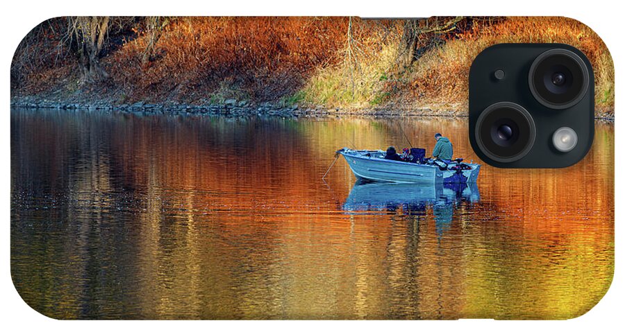 Autumn iPhone Case featuring the photograph Fishing Boat in Autumn by Amelia Pearn