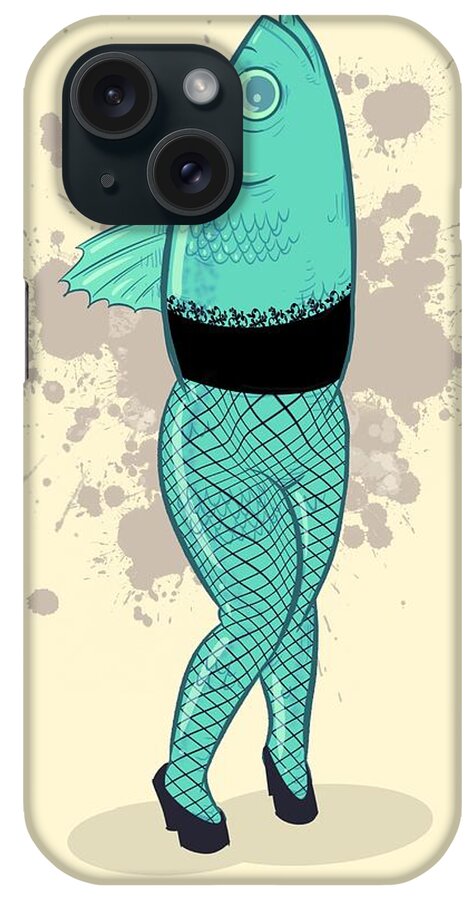 Fish iPhone Case featuring the drawing Fishnets by Ludwig Van Bacon