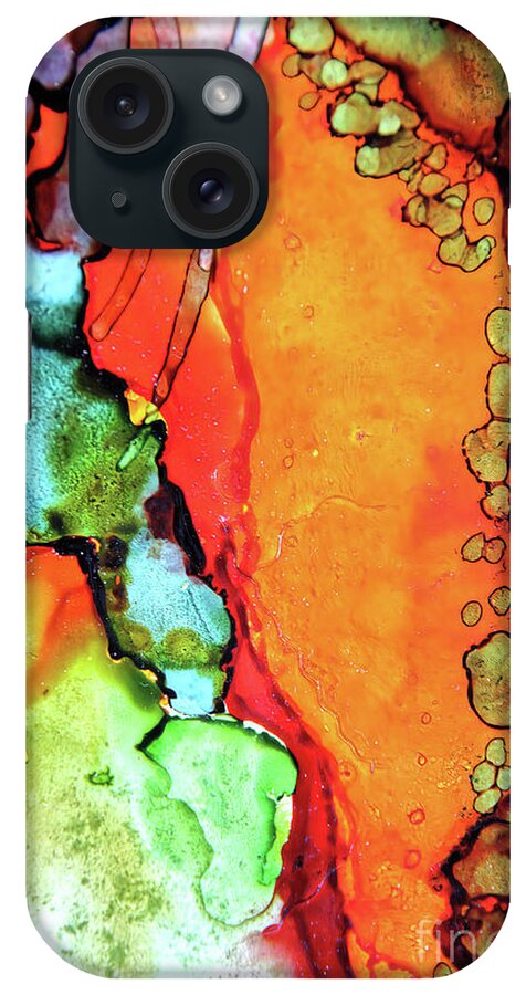 Abstract iPhone Case featuring the painting Five Senses by Jolanta Anna Karolska
