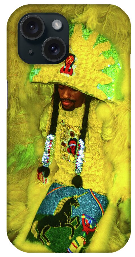 Mardi Gras iPhone Case featuring the photograph The Flag Boy - Mardi Gras Black Indian Parade, New Orleans by Earth And Spirit