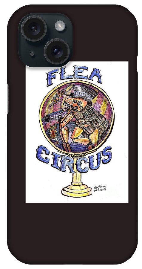 Flea iPhone Case featuring the drawing Flea Circus by Eric Haines