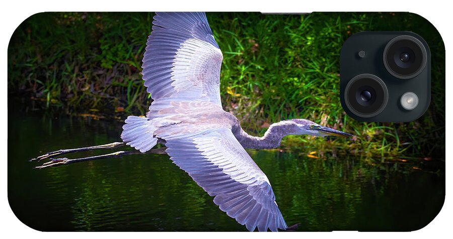 Great Blue Heron iPhone Case featuring the photograph Flight of the Great Heron by Mark Andrew Thomas