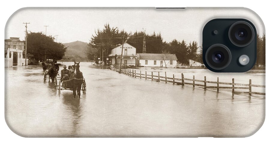Hilltown iPhone Case featuring the photograph Flooding at Hilltown near Salinas, California, March 11, 1911 by Monterey County Historical Society