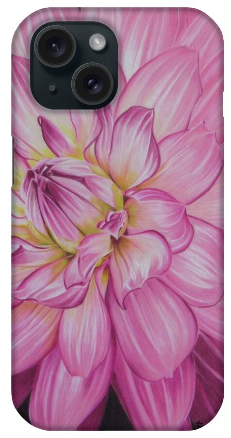 Dahlia iPhone Case featuring the drawing Floral Burst by Kelly Speros