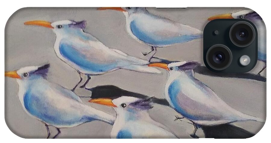  Seagulls iPhone 15 Case featuring the painting Florida Six Pack by Jean Cormier
