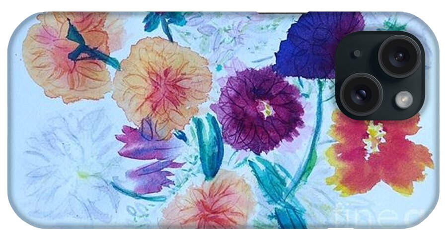Flowers Flower iPhone Case featuring the painting Flower Full by Nina Jatania