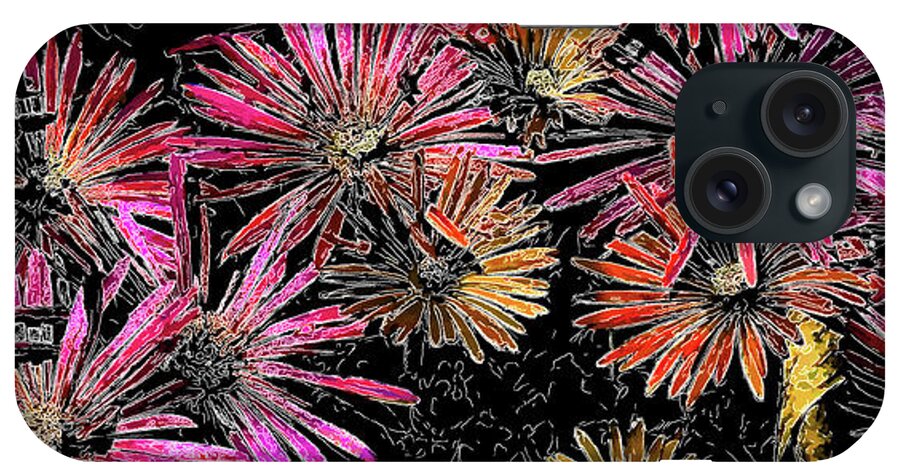 Flowers iPhone Case featuring the digital art Flower Power Long by Terry Cork