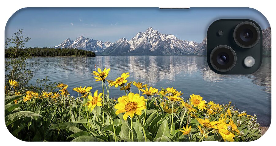 Flowers iPhone Case featuring the photograph Flowers by Jackson Lake, Grand Tetons by Belinda Greb