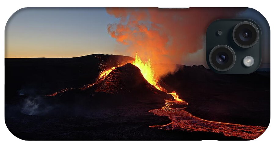 Volcano iPhone Case featuring the photograph Flowing fire by Christopher Mathews