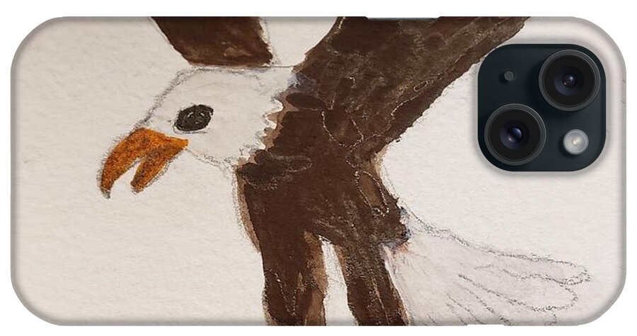 Eagle iPhone Case featuring the painting Fly Above the Storm by Margaret Welsh Willowsilk