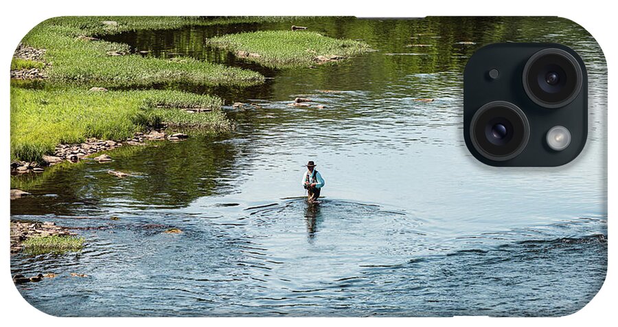 Water iPhone Case featuring the photograph Fly Fishing for Trout by Amelia Pearn