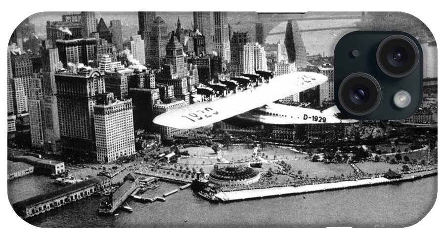 1930 iPhone Case featuring the photograph FLYING BOAT - NEW YORK CITY, c1930 by Granger