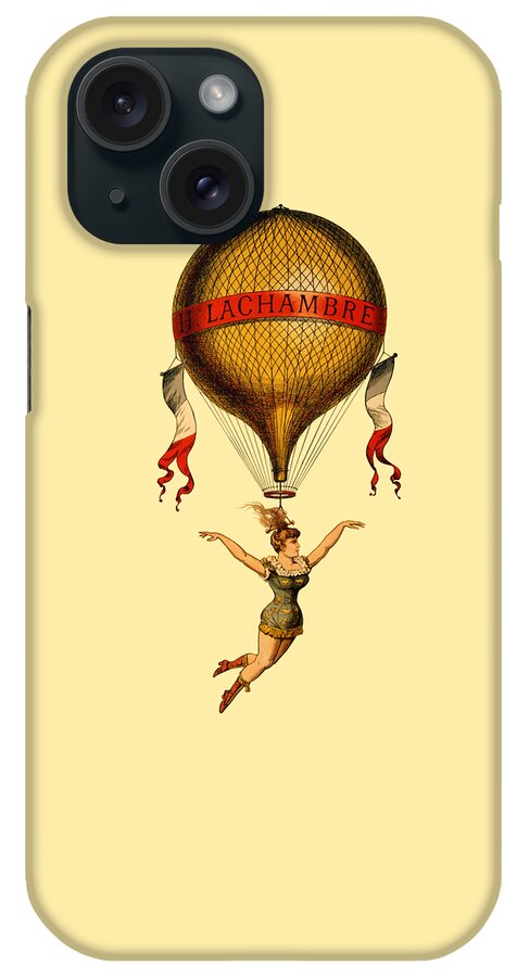 Circus iPhone Case featuring the digital art Flying Circus Act by Madame Memento