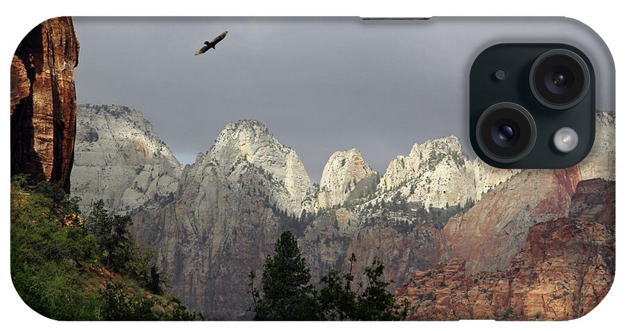 Utah iPhone Case featuring the photograph Flying Free Over Zion by Neala McCarten