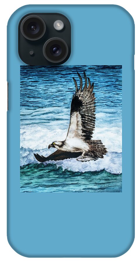 American Bald Eagles iPhone Case featuring the painting Flying Home With Dinner - Watercolor Art by Sher Nasser