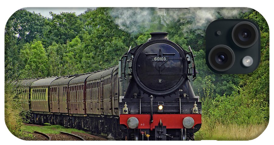 60103 Flying Scotsman iPhone Case featuring the photograph Flying Scotsman steam locomotive. by David Birchall