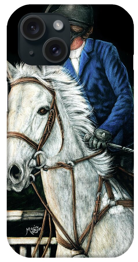 Horse iPhone Case featuring the painting Focused by Monique Morin Matson