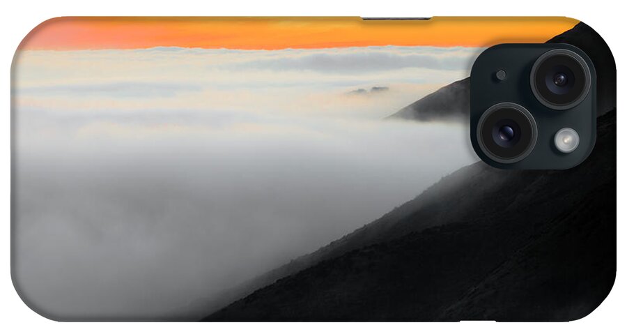 Fog Hugging The Coast iPhone Case featuring the photograph Fog hugging coast at sunset by Donald Kinney