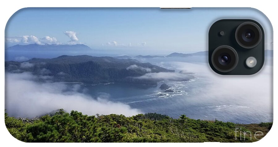 #alaska #sealaska #southeastalaska #clouds #cloudy #fog #marinelayer #sunny #insidepassage #pacificocean #sprucewoodstudios iPhone Case featuring the photograph Fog on the Inlet by Charles Vice
