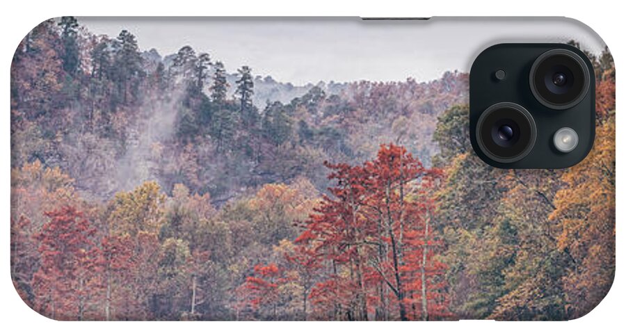 Beaver's Bend iPhone Case featuring the photograph Foggy Autumn Morning at Beaver's Bend State Park - Broken Bow Oklahoma by Silvio Ligutti