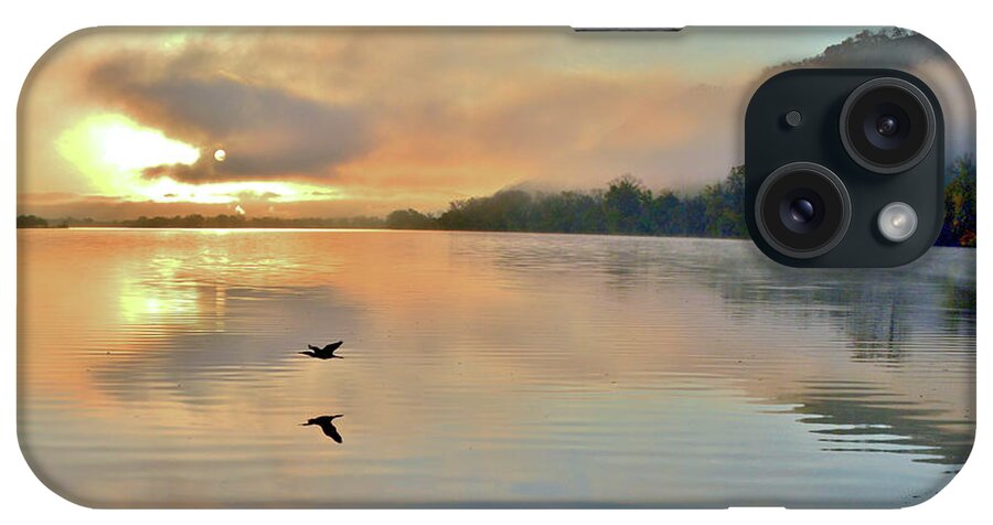 Sunrise In Winona iPhone Case featuring the photograph Foggy Flight by Susie Loechler