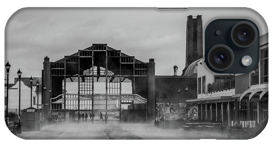 Asbury Park iPhone Case featuring the photograph Foggy Morning At Asbury BW by Kristia Adams