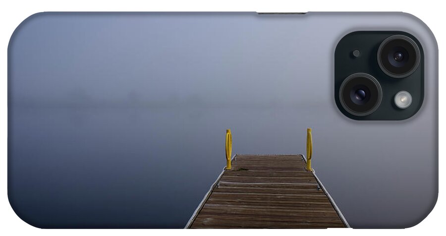 Scenics iPhone Case featuring the photograph Foggy Morning Lake Louise South Dakota by Mary Lee Dereske