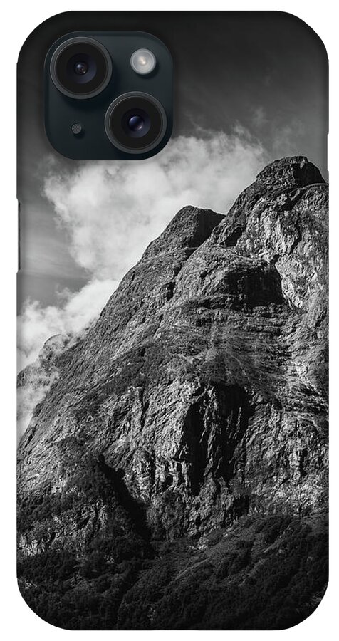 Black And White iPhone Case featuring the photograph Foggy Mountains in Black and White by Nicklas Gustafsson