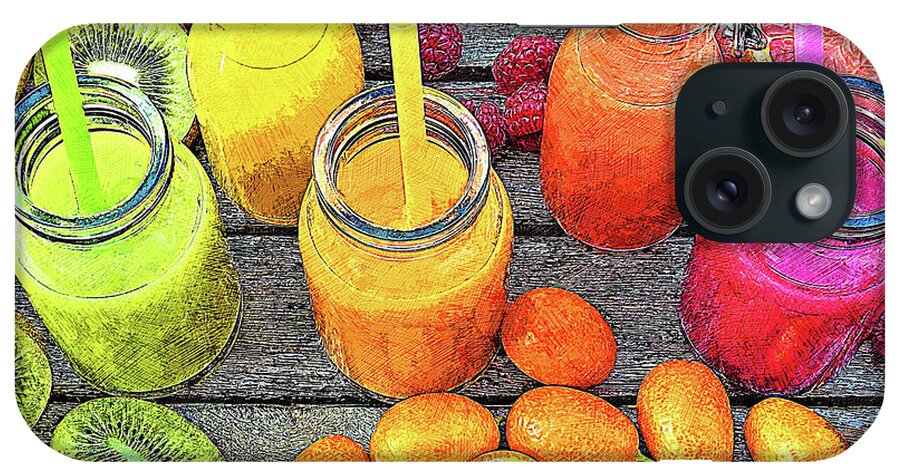 Smoothies iPhone Case featuring the painting Foods - smoothies, fruit, vitamins, drink, juice by Art Market America
