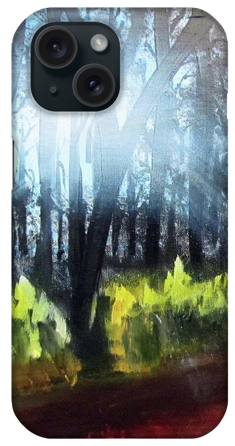 Gesso iPhone Case featuring the painting After Bob Ross by Linda Feinberg