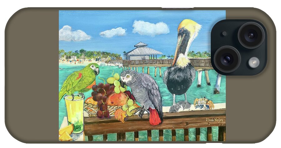 Parrot iPhone Case featuring the painting For the Birds by Linda Kegley
