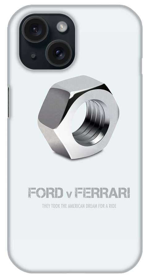 Movie Poster iPhone Case featuring the digital art Ford v Ferrari - Alternative Movie Poster by Movie Poster Boy