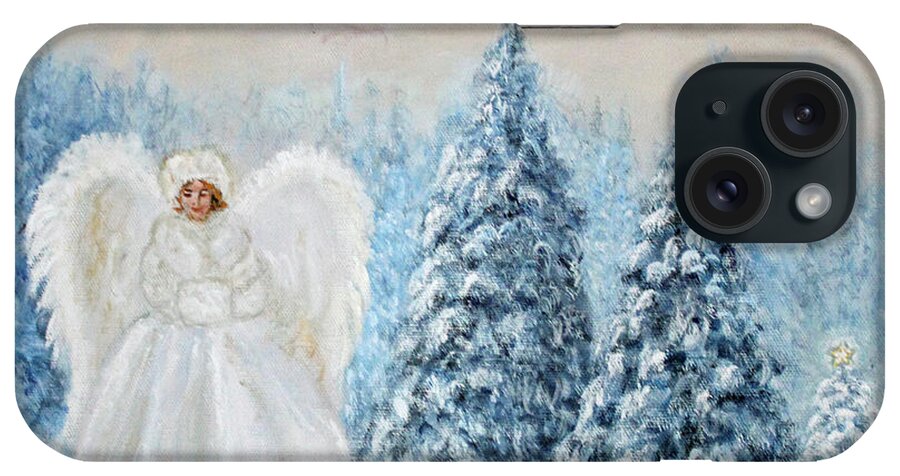 Fantasy iPhone Case featuring the painting Forest Angel by Lyric Lucas