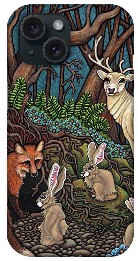 Hare iPhone Case featuring the painting Forest Of Night by Amy E Fraser