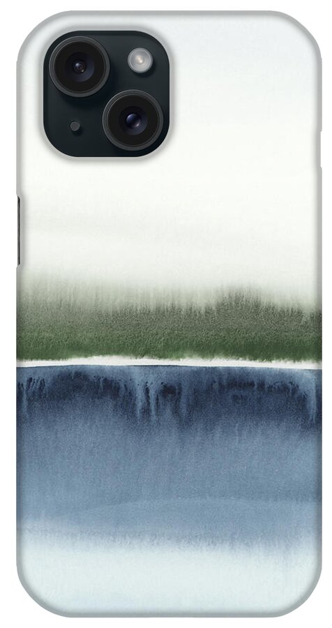 Navy iPhone Case featuring the painting Forest Reflection I by Rachel Elise