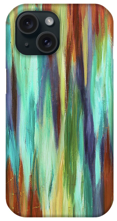 Abstract iPhone Case featuring the painting Forest Sounds by Maria Meester