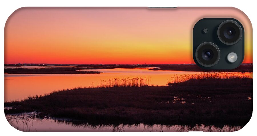 America iPhone Case featuring the photograph Forsythe Refuge Sunset by Kristia Adams