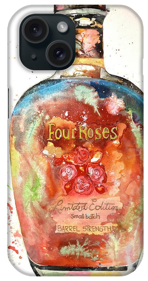 Four Roses Bourbon iPhone Case featuring the painting Four by Kasha Ritter