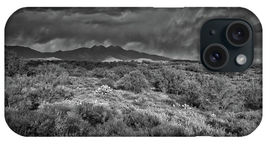 Four Peaks iPhone Case featuring the photograph Four Peaks Black and White by Chance Kafka
