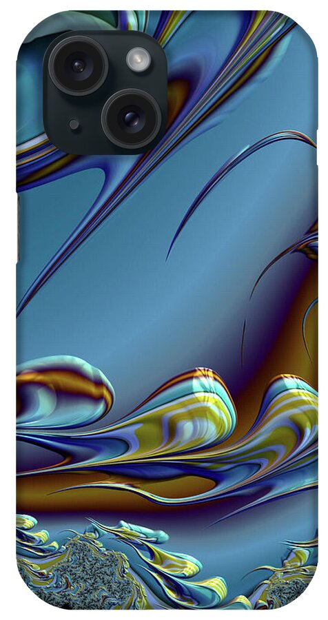 Abstract iPhone Case featuring the digital art Fractal Sea Creatures Abstract by Shelli Fitzpatrick