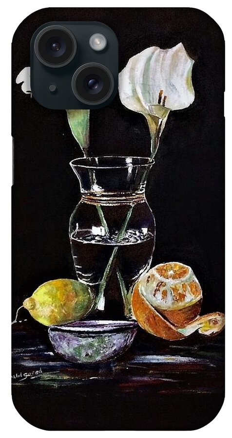 Still Life iPhone Case featuring the painting Fragrace too by Khalid Saeed